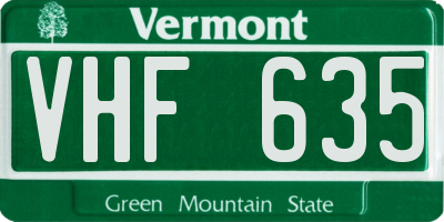 VT license plate VHF635