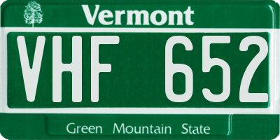 VT license plate VHF652