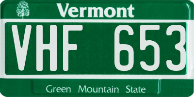 VT license plate VHF653