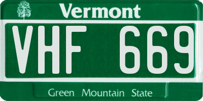 VT license plate VHF669
