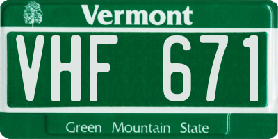 VT license plate VHF671