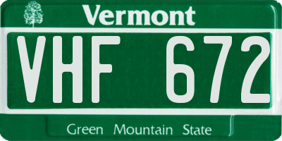 VT license plate VHF672
