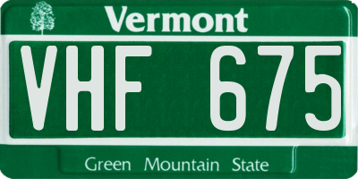 VT license plate VHF675