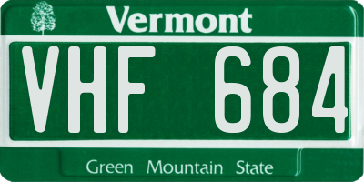 VT license plate VHF684