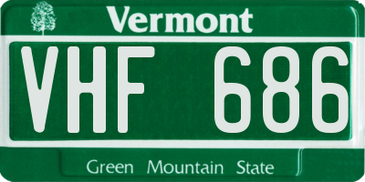 VT license plate VHF686