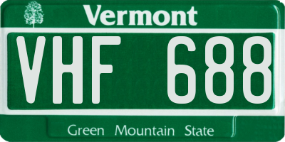 VT license plate VHF688