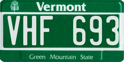 VT license plate VHF693