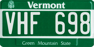 VT license plate VHF698