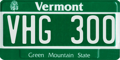 VT license plate VHG300
