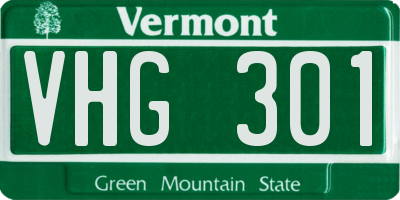 VT license plate VHG301