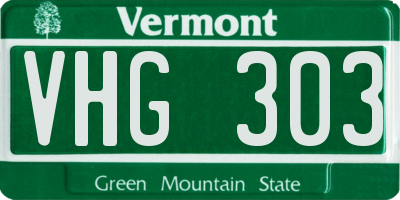 VT license plate VHG303