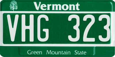 VT license plate VHG323