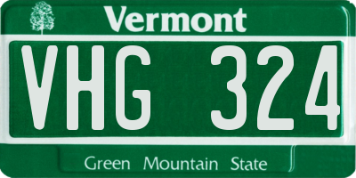 VT license plate VHG324