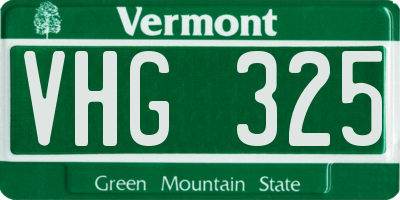 VT license plate VHG325