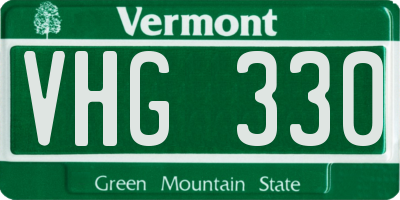 VT license plate VHG330