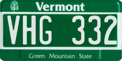 VT license plate VHG332