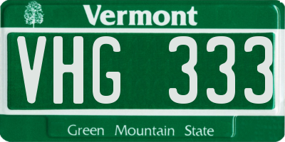 VT license plate VHG333
