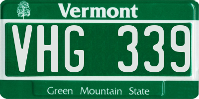 VT license plate VHG339