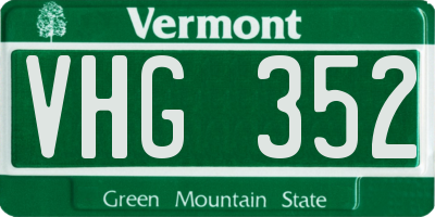 VT license plate VHG352