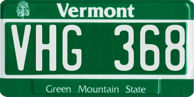 VT license plate VHG368