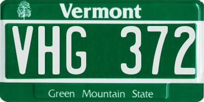VT license plate VHG372