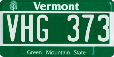 VT license plate VHG373
