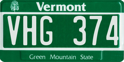 VT license plate VHG374