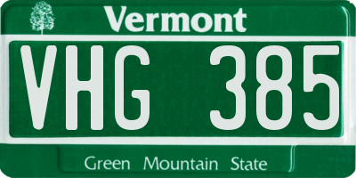 VT license plate VHG385