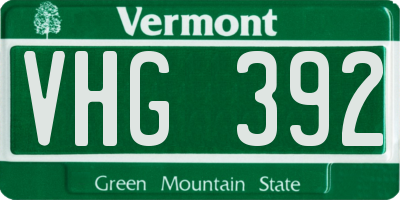 VT license plate VHG392