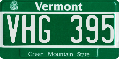 VT license plate VHG395