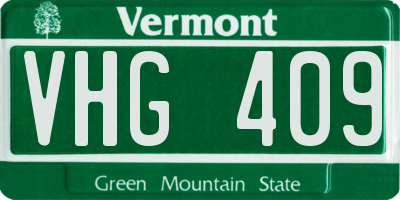VT license plate VHG409