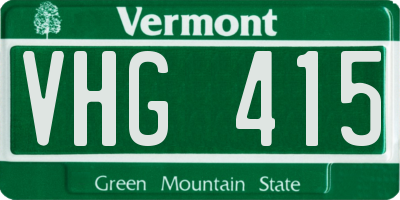 VT license plate VHG415