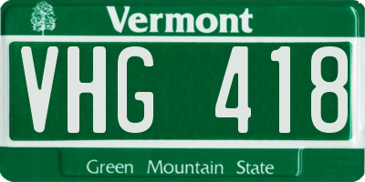 VT license plate VHG418