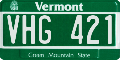 VT license plate VHG421