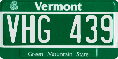VT license plate VHG439