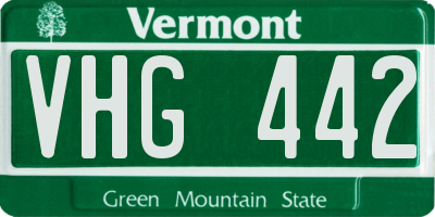 VT license plate VHG442
