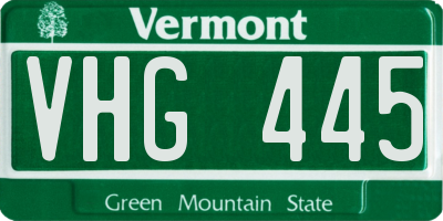 VT license plate VHG445