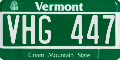 VT license plate VHG447