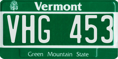 VT license plate VHG453