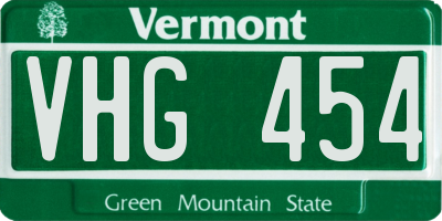 VT license plate VHG454