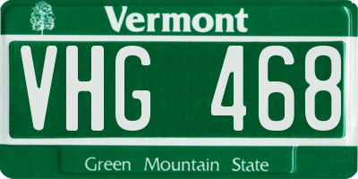VT license plate VHG468
