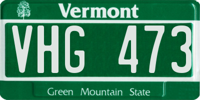 VT license plate VHG473