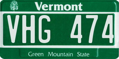 VT license plate VHG474
