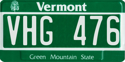 VT license plate VHG476