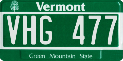 VT license plate VHG477