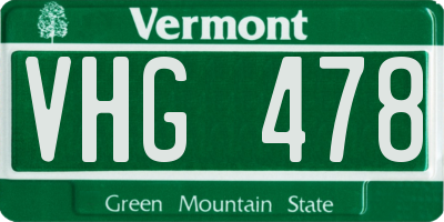 VT license plate VHG478