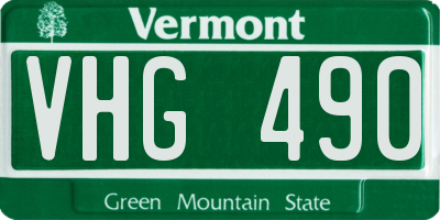 VT license plate VHG490