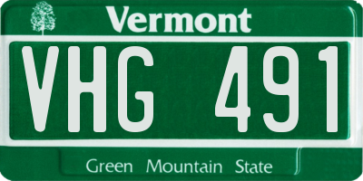 VT license plate VHG491