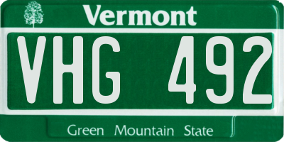 VT license plate VHG492