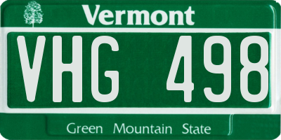 VT license plate VHG498